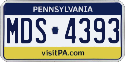 PA license plate MDS4393