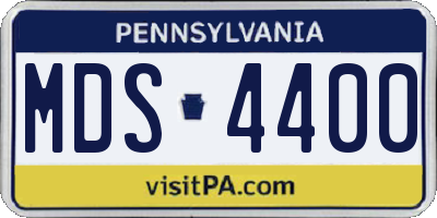 PA license plate MDS4400