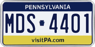 PA license plate MDS4401