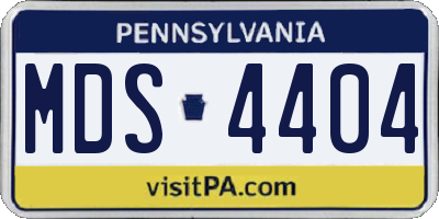 PA license plate MDS4404