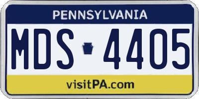 PA license plate MDS4405
