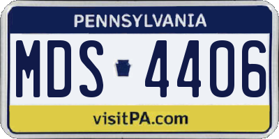 PA license plate MDS4406