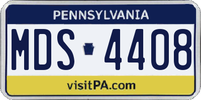 PA license plate MDS4408
