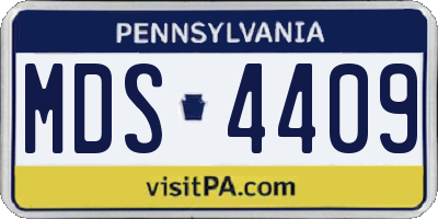 PA license plate MDS4409
