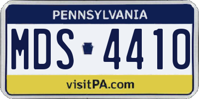 PA license plate MDS4410