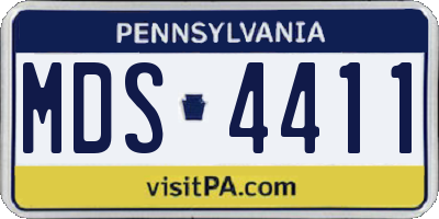 PA license plate MDS4411
