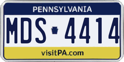 PA license plate MDS4414