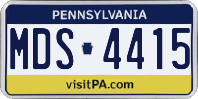 PA license plate MDS4415