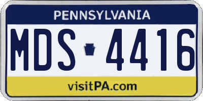 PA license plate MDS4416