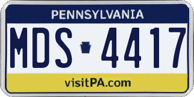 PA license plate MDS4417