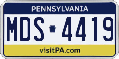 PA license plate MDS4419