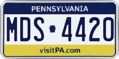 PA license plate MDS4420