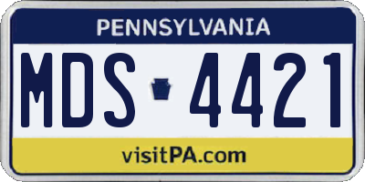 PA license plate MDS4421