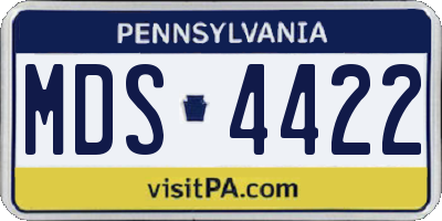 PA license plate MDS4422
