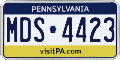 PA license plate MDS4423