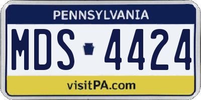 PA license plate MDS4424