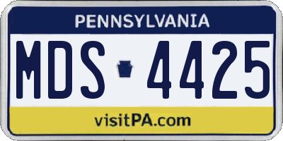 PA license plate MDS4425