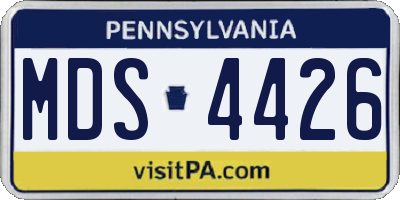 PA license plate MDS4426