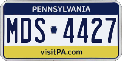 PA license plate MDS4427