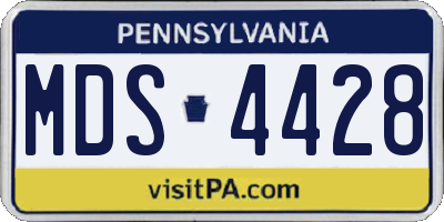 PA license plate MDS4428