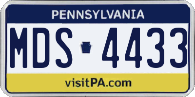 PA license plate MDS4433