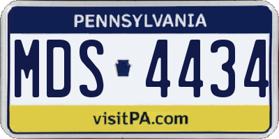 PA license plate MDS4434