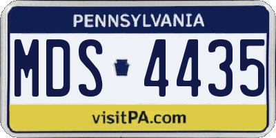PA license plate MDS4435