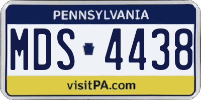 PA license plate MDS4438