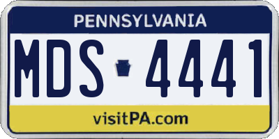 PA license plate MDS4441