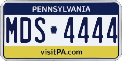 PA license plate MDS4444