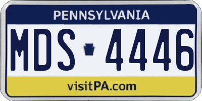 PA license plate MDS4446