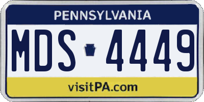 PA license plate MDS4449