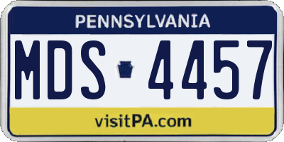PA license plate MDS4457