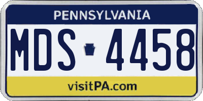 PA license plate MDS4458