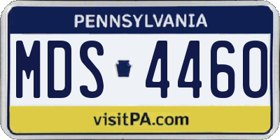 PA license plate MDS4460