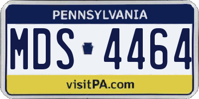 PA license plate MDS4464
