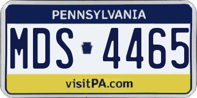 PA license plate MDS4465