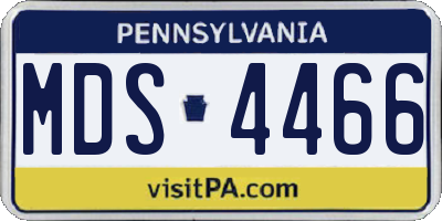 PA license plate MDS4466