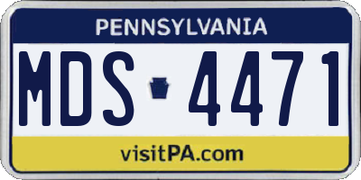 PA license plate MDS4471
