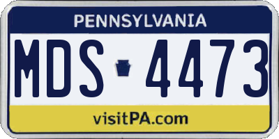 PA license plate MDS4473