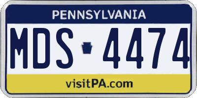 PA license plate MDS4474