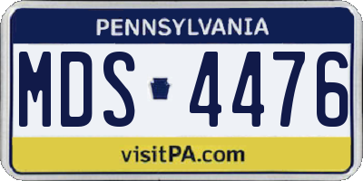 PA license plate MDS4476
