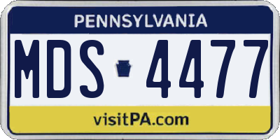 PA license plate MDS4477