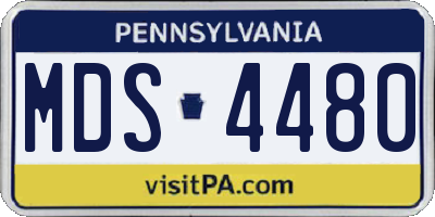 PA license plate MDS4480