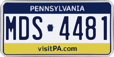 PA license plate MDS4481