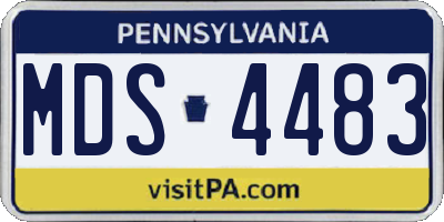 PA license plate MDS4483