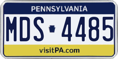 PA license plate MDS4485