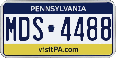 PA license plate MDS4488