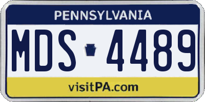 PA license plate MDS4489