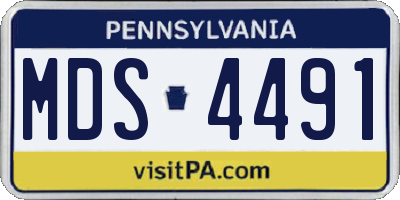 PA license plate MDS4491